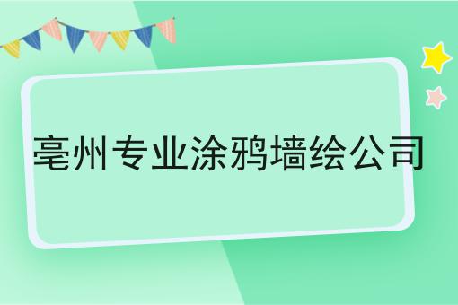 亳州专业涂鸦墙绘公司